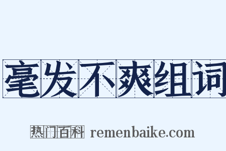 毫发不爽组词是什么意思的图片